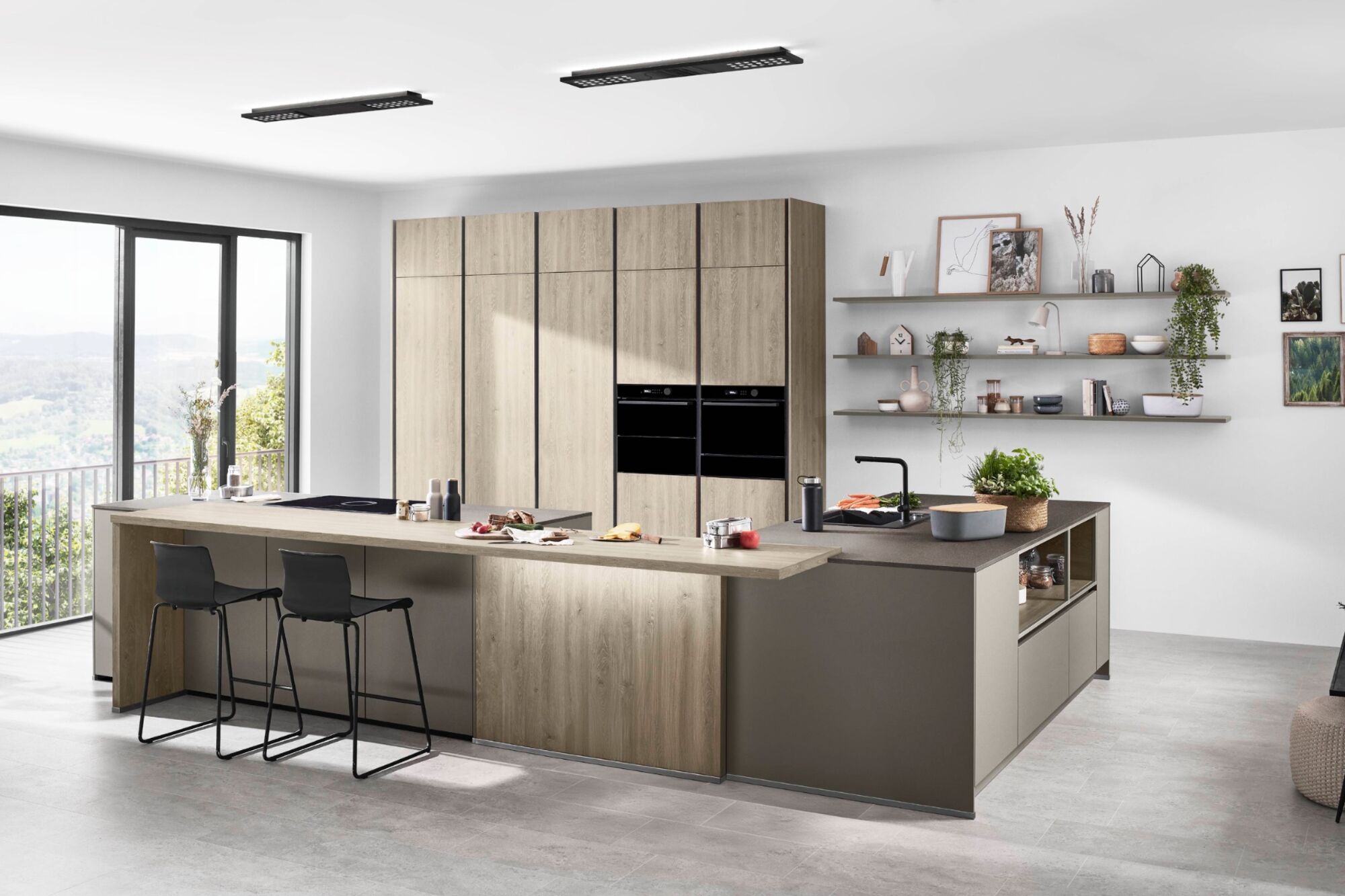 Nobilia-Riva-Inselkueche-Grau-Holz-matt