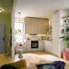 Schüller Sora L-Küche modern Beige mit Sitzbank und Klapptisch